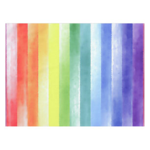 Colourful Watercolor Vertical Rainbow Pattern   Tablecloth