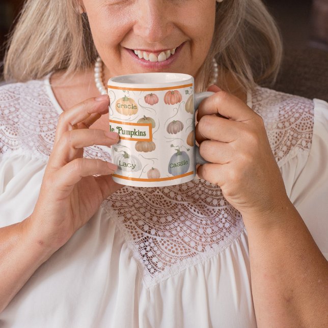 Colourful watercolor vines pumpkin patch  coffee mug (Creator Uploaded)