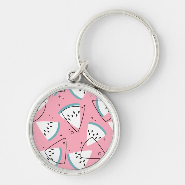Colourful Watercolor Watermelons Key Ring (Front)