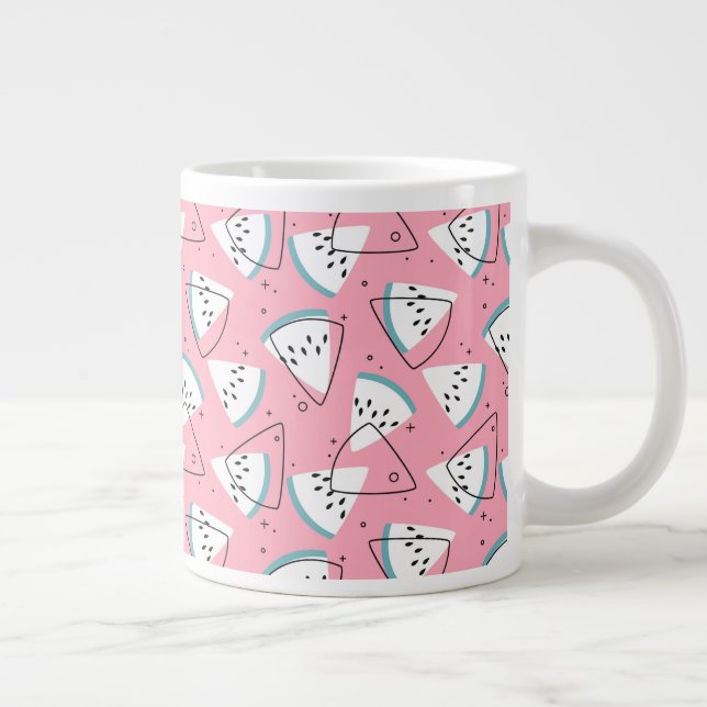 Colourful Watercolor Watermelons Large Coffee Mug (Right)