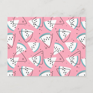 Colourful Watercolor Watermelons Postcard