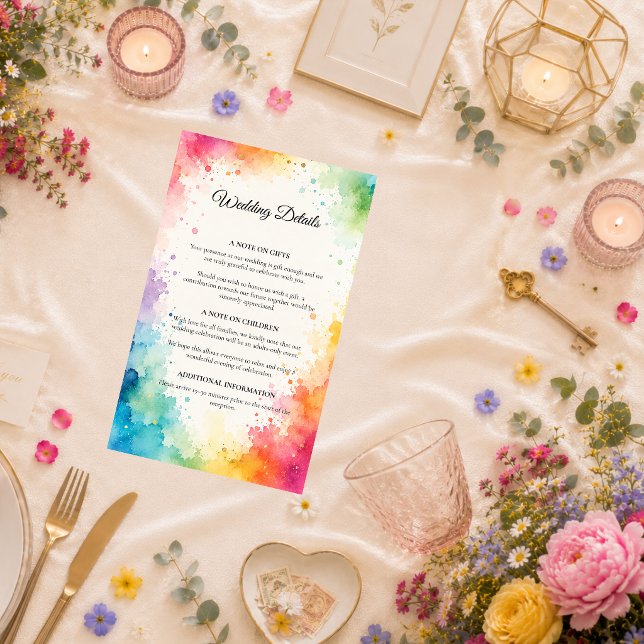 Colourful Watercolor Wedding Enclosure Card (Creator Uploaded)
