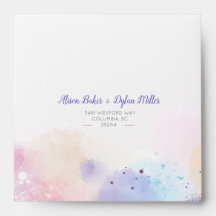 Colourful Watercolor Wedding Suite Envelope