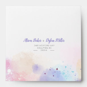 Colourful Watercolor Wedding Suite Envelope