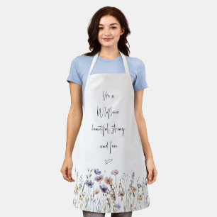 Colourful Watercolor Wildflower Apron