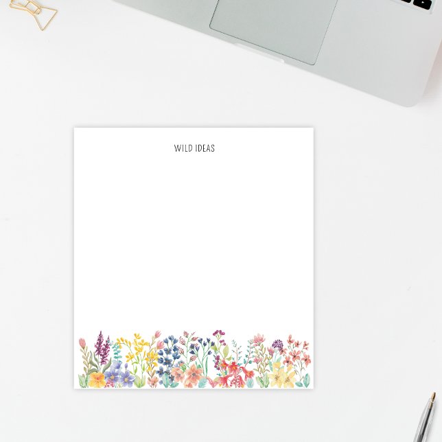 Colourful Watercolor Wildflower Floral Customise  Notepad (Creator Uploaded)