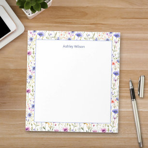 Colourful Watercolor Wildflower Floral Notepad