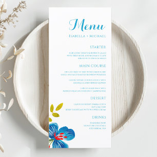 Colourful Watercolor Wildflower Floral Wedding Men Menu