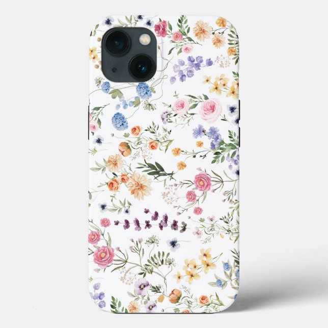 Colourful Watercolor Wildflower Meadow Case-Mate iPhone Case (Back)