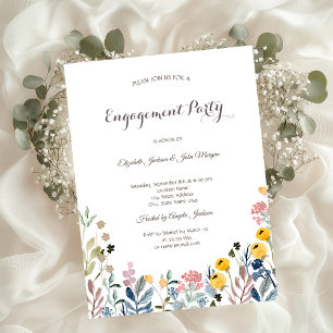 Colourful Watercolor Wildflower Meadow Invitation