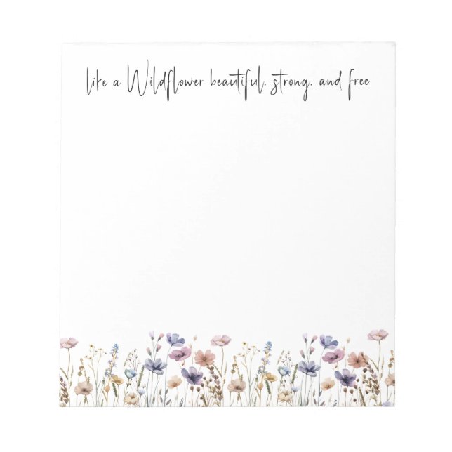 Colourful Watercolor Wildflower Notepad (Front)