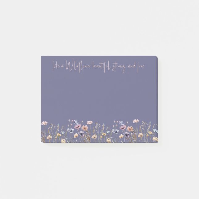 Colourful Watercolor Wildflower Post-it Notes (Front)