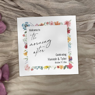 Colourful Watercolor Wildflower The Morning After Napkin