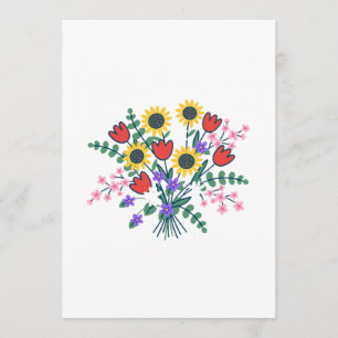 Colourful Watercolor Wildflower Wedding Program Ca Programme
