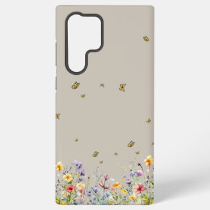 Colourful Watercolor Wildflower with Butterfly Samsung Galaxy Case