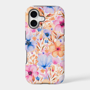 Colourful Watercolor Wildflowers Floral Pattern