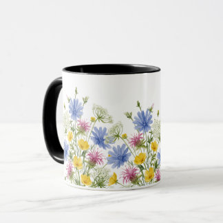 Colourful Watercolor Wildflowers Mug