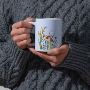 Colourful Watercolor Wildflowers Summer Coffee Mug