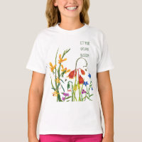 Colourful Watercolor Wildflowers Summer Quote