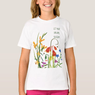 Colourful Watercolor Wildflowers Summer Quote T-Shirt
