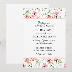 Colourful Watercolor Wildflowers Wedding Invitation