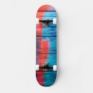 Colourful Watercolor Wood Abstract #10 Skateboard