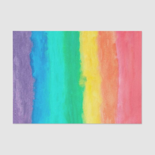 Colourful Watercolors Brush Strokes Stripes Tissue Paper (Front)