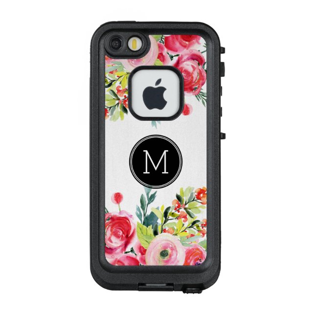 Colourful Watercolors Flowers Bouquet LifeProof iPhone Case (Back)