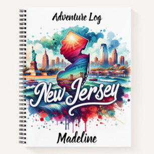 Colourful watercolors of NJ landmarks Notebook