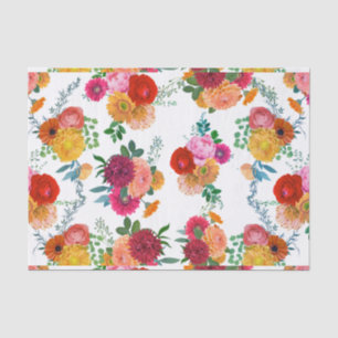 Colourful Watercolors Spring Flowers Illustration Tissue Paper