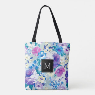 Colourful Watercolors Summer Flowers Pattern Tote Bag
