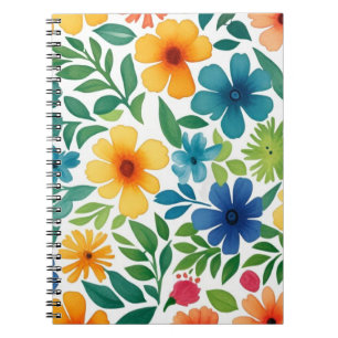 Colourful Watercolour Flowers Notebook