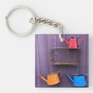 Colourful Watering Cans Key Ring