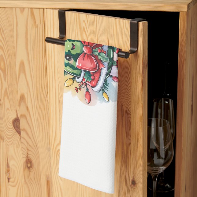 Colourful watermelon Christmas tree Tea Towel (Thirds Fold)