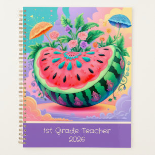 Colourful watermelon for 1st grade 2026 custom planner
