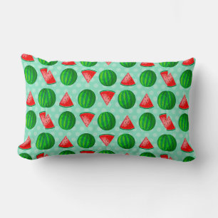 Colourful Watermelon Pattern Featuring Slices Lumbar Cushion