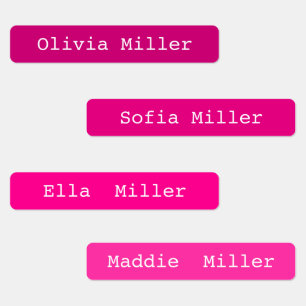 Colourful waterproof name labels for school daycar