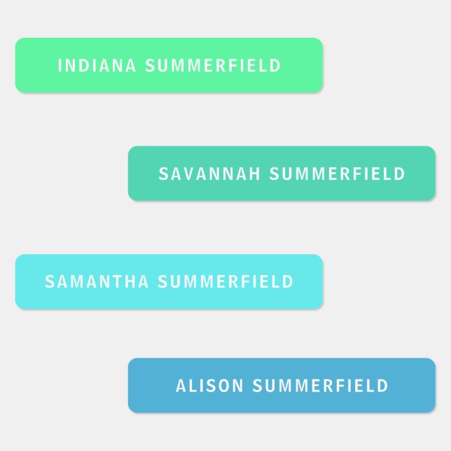 Colourful Waterproof Name School Kids (Group)