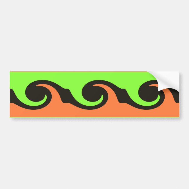 colourful wave bumper sticker (Front)