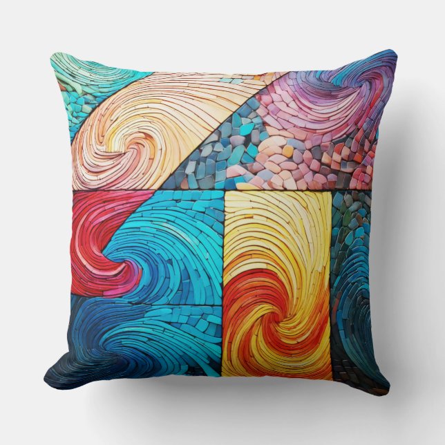 colourful wave cushion (Front)