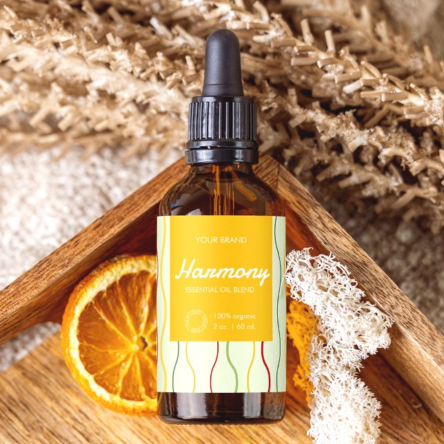 Colourful Wave Lines Cosmetic Dropper Bottle Label (Creator Uploaded)