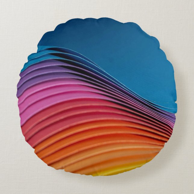 Colourful Wave Round Cushion (Front)