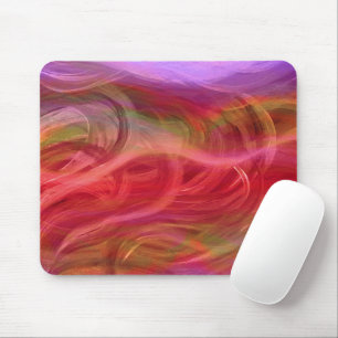 Colourful Waves Abstract Art Mousepad