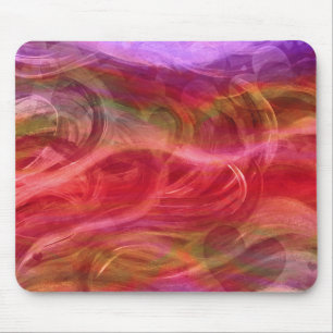 Colourful Waves and Hearts Mousepad