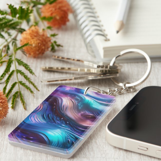 Colourful Waves Key Ring (Front Right)