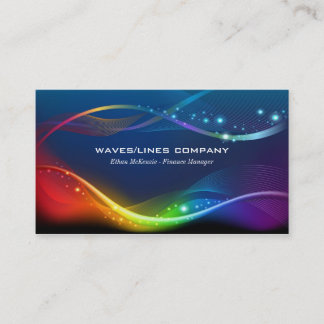 Colourful Waves Lines Business Card