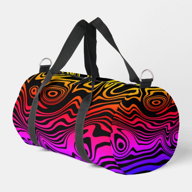 Colourful Waves Neon Colours Duffle Bag (Left Corner)