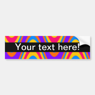 Colourful waves pattern bumper sticker