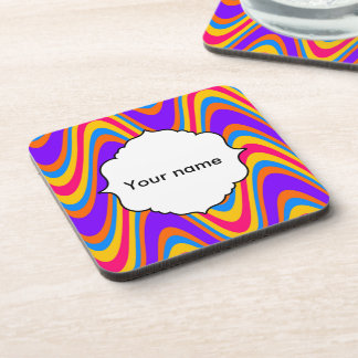 Colourful waves pattern coaster