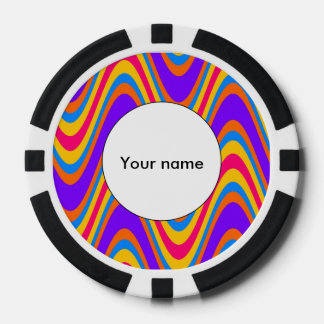Colourful waves pattern poker chips